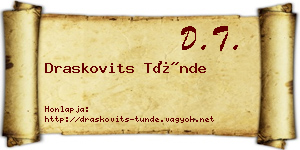 Draskovits Tünde névjegykártya