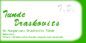 tunde draskovits business card